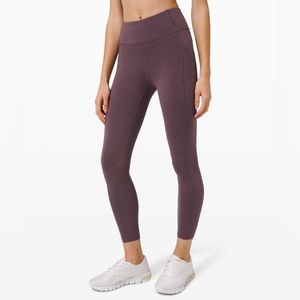 Lululemon Invigorate High-Rise Tight 25" Heathered Black Currant Purple - Size 4